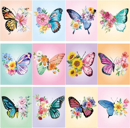 Miniatura 11 de Sherr 12 lienzos predibujados para pintar animales, lienzos preimpresos para pintar para principiantes, estudiantes, suministros de pintura