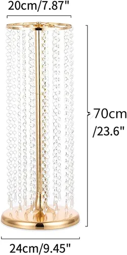 Miniatura 6 de Soporte de flores de 27.5 pulgadas para centros de mesa de boda, jarrón alto de metal con cristal acrílico, 4 jarrones dorados para centros de mesa
