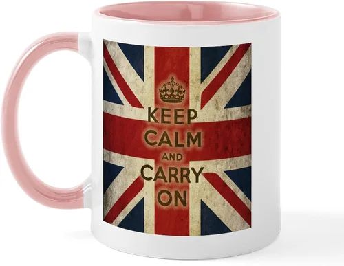 Miniatura 44 de CafePress Born American, British By Hea Taza de café de cerámica de 11 oz (11.0 fl oz)