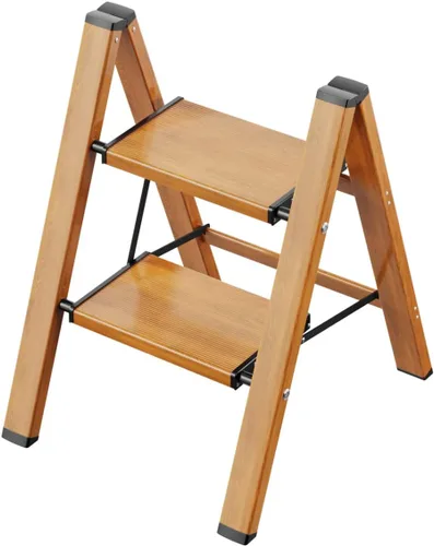 Miniatura 11 de Escalera de 2 escalones, taburete plegable de aluminio de 2 escalones con pedal antideslizante resistente y ancho, escalera portátil ligera para uso
