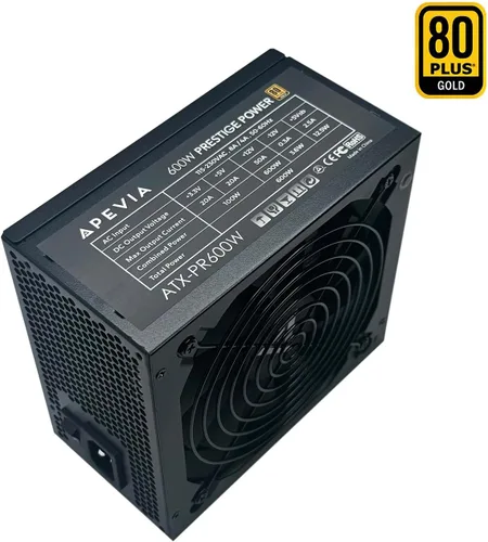 Miniatura 5 de Apevia ATX-PR600W Prestige 600W 80+ Gold Certificado, Cumplimiento RoHS, Fuente de alimentación ATX para juegos con PFC activo
