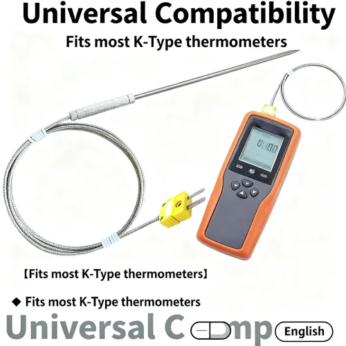 Miniatura 9 de Sonda de termopar tipo K 50360-K Tipo K Sonda de termopar de horno -40°F a 1112°F Reemplazo para hornos comerciales domésticos termopar Tipo K Sonda
