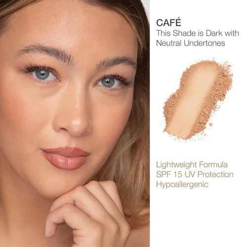 Miniatura 3 de bellapierre Base mineral compacta SPF 15, maquillaje natural vegano y libre de crueldad, base mate de cobertura completa, hipoalergénica, sin aceite