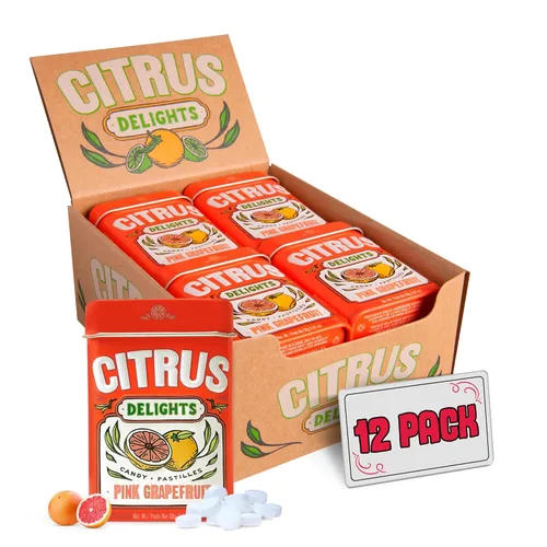 Big Sky Citrus Delights - Pastillas de caramelo - Paquete de 12 caramelos cítricos a granel - Ayuda a eliminar el mal aliento y la boca seca - 1.07
