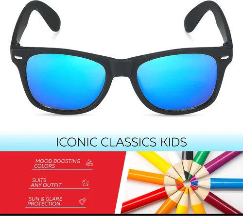 Miniatura 262 de Retro Rewind Lentes de sol para niños y niñas de 3 a 12 años, inastillables, UV400, lentes de sol para niños pequeños