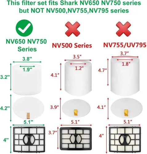 Miniatura 3 de NV752 AZ1002 - Filtros de vacío de repuesto para Shark Rotator Powered Lift-Away AZ1002 NV650 NV650W NV651 NV652 NV750 NV750W NV751 NV752 AX950
