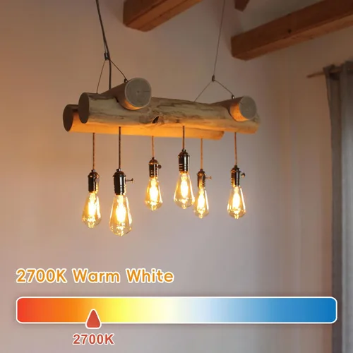 Miniatura 2 de Jensense Edison - Bombillas LED E26 de 6 W, equivalente a 60 W, bombillas LED vintage CRI90+ ST19, bombillas transparentes regulables, 2700 K, 2700K
