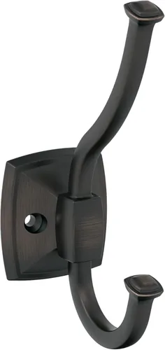 Miniatura 14 de Amerock H37002CZ Kinsale Gancho decorativo de pared de doble punta Gancho de bronce champán para abrigos, sombreros, mochilas, bolsas Ganchos