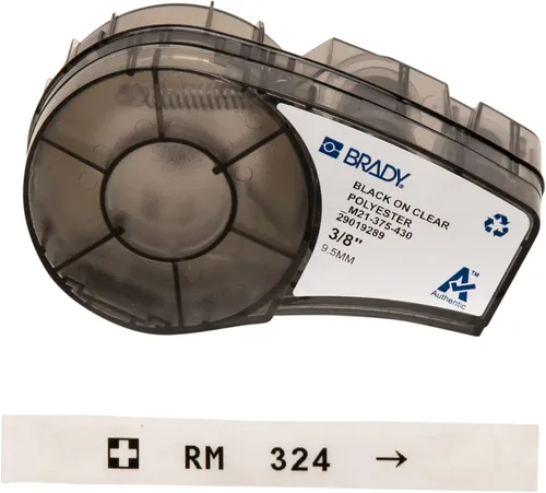 Miniatura 12 de Brady Auténtica etiqueta de poliéster para entornos duros (M21-250-430) para laboratorio, seguimiento de activos y datacom, negro sobre Negro sobre