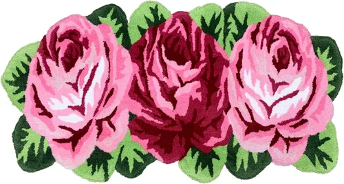 Miniatura 22 de Alfombrilla Abreeze con 4 rosas, alfombrillas con diseño de flores azul, hecha a mano, antideslizante (no se desliza), alfombrilla moderna, de puede
