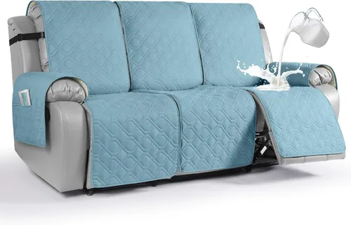 Miniatura 38 de VANSOFY Funda impermeable para sofá reclinable, lavable, funda para sofá reclinable de 1 pieza, protector de muebles con correas elásticas, bolsillo