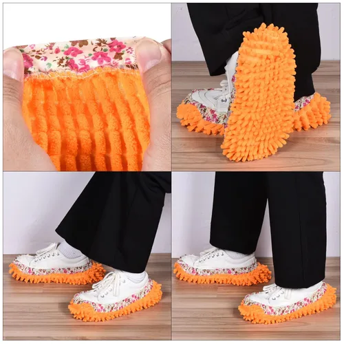 Miniatura 5 de MECCANIXITY Funda para zapatos de limpieza lavables multifunción de chenilla de microfibra plumero, pantuflas de fregona para pies, herramientas