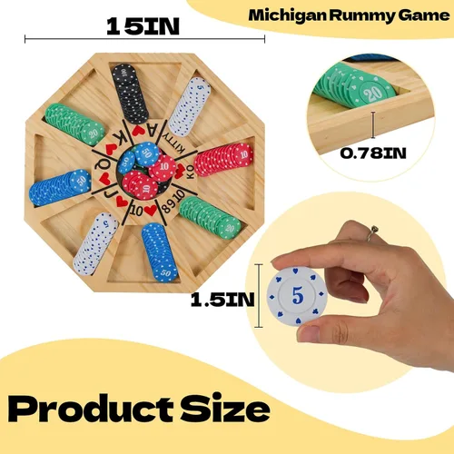 Miniatura 5 de Jyquorp Juego de mesa Michigan Rummy Juego de lujo SetPerfect Mezcla de un juego real de Hearts Rummy Poker Juego de apuestas y engaño de tablero