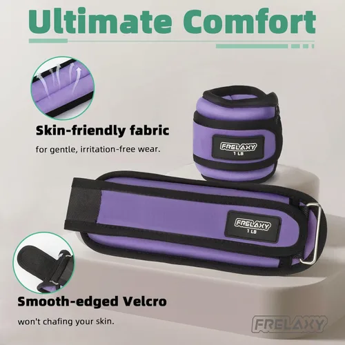 Miniatura 2 de Frelaxy Pesas de Tobillo y Muñeca para Mujeres, Hombres y Niños, Cómodas y Ajustables, Juego de Pesas para Piernas y Brazos para Caminar, Gimnasio