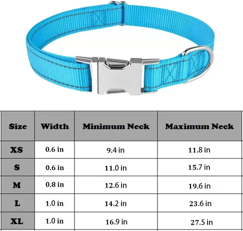 Miniatura 5 de Love Dream Collar reflectante para perro con hebilla de metal, collar de nailon ajustable de seguridad con hebilla de liberación rápida resistente
