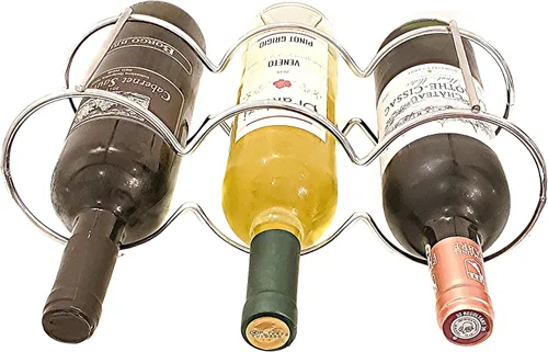 Miniatura 2 de Soporte de botella apilable para vino (plata)