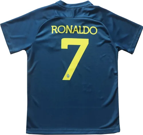 Miniatura 3 de LeenBD Ronaldo N 7 Away NASSR Riyadh Al - Kit de camiseta de fútbol para niños, conjunto de calcetines cortos, tallas juveniles