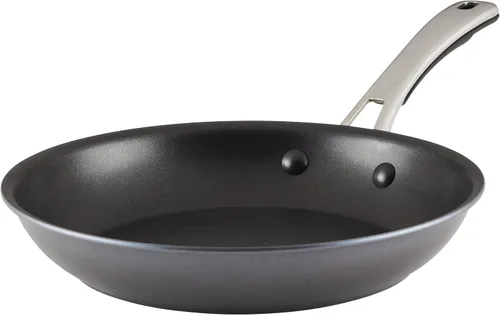 Rachael Ray Cook + Create Sartén para Freír Anodizada Dura Antiadherente, 10 Pulgadas - Negro