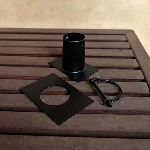 Miniatura 3 de Nutshell Stores Cadena de lluvia cuadrada de aluminio Kenchiku - Negro - 8 pies bronce