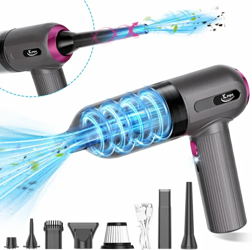 Miniatura 11 de KMM Aspiradora de mano para automóvil, aspiradora de 10000 PA y plumero de aire, aspiradora de alta potencia de 120 W, portátil, inalámbrico