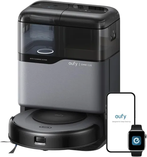 Miniatura 13 de eufy Aspiradora robot E25, succión de 20,000 Pa, trapeador de rodillo HydroJet siempre limpio, robot aspirador y trapeador todo en uno, limpieza