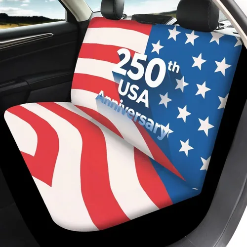 Miniatura 4 de Howilath 250 USA Anniversary - Juego de 4 fundas de asiento de automóvil de ajuste universal para asientos delanteros y traseros para uso en todas