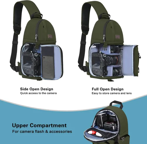 Miniatura 2 de MOSISO - Mochila para cámara con soporte para tripié e inserciones modulares extraíbles, mochila a prueba de golpes, impermeable Verde militar