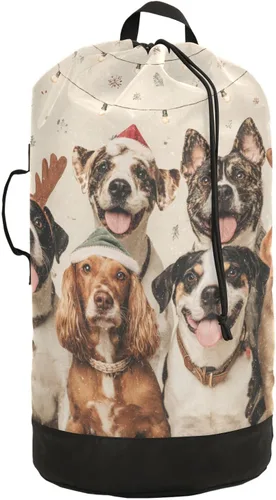 Miniatura 11 de Mochila de lavandería con hojas de estilo bohemio beige con correas ajustables para el hombro, bolsa de lavandería sucia para viajes, campamento