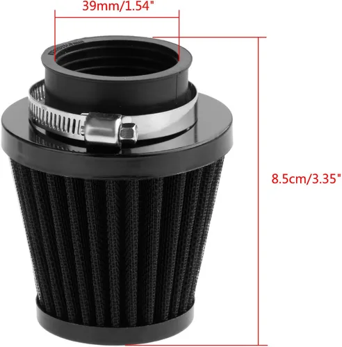 Miniatura 3 de Filtro de aire para motocicleta, 39mm lavable universal de sujeción, filtro de entrada cónico de repuesto para ATV Dirt Pit Bike Go Kart Motocicleta