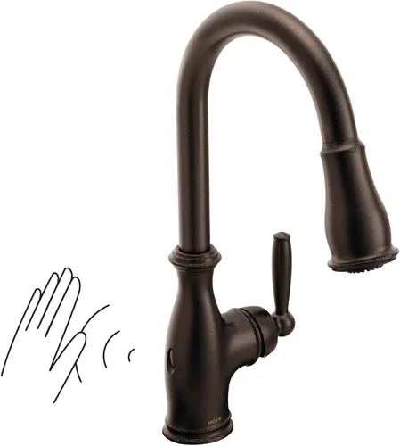 Miniatura 13 de Grifo de cocina Moen Brantford Spot Resist de acero inoxidable Motionsense Wave sin contacto de una manija desplegable con Power Clean y sistema