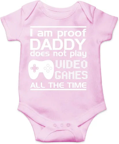 Miniatura 7 de CBTwear Proof Daddy Does Not Play Video Games All the Time – Ropa de bebé – Divertido body para recién nacido para niños y niñas