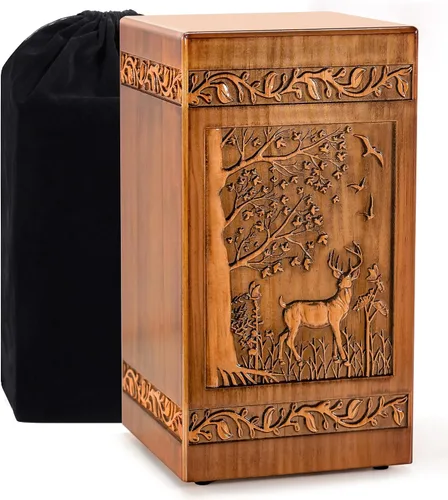 Miniatura 9 de Urnas de madera hechas a mano para cenizas humanas, adultos, machos y mujeres, 250 libras, grabadas con mariposa, caja de urna de cremación