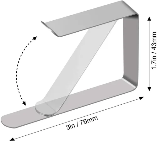 Miniatura 4 de TriPole Paquete de 32 clips para mantel de picnic, clips de acero inoxidable para mesas al aire libre, cubiertas de mesas de metal, abrazaderas