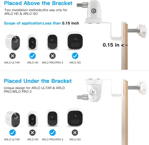 Miniatura 5 de HOLACA Soporte de canalón para Arlo Pro 4 eufyCam 2C Pro E y 2 E20 E40 L20, Arlo Essential, Arlo Pro 2, Arlo Pro 3, Wyze Cam al aire libre, Arlo GO