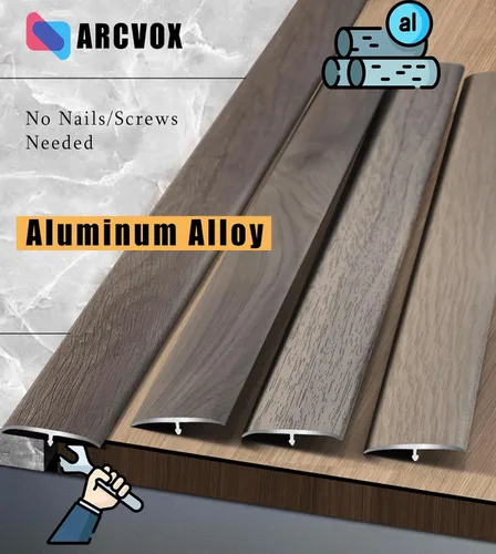 Miniatura 5 de Tiras de transición de moldeo en T de grano de madera, tiras de cubierta de umbral de aleación de aluminio, decoración de borde de alfombra a LVT