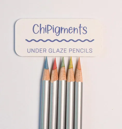 Miniatura 3 de ChiPigments® Brights - Paquete de 5 lápices para cerámica Colores vibrantes • Líneas finas y sombreado • Bisqueware • Greenware • Vidrio fundido