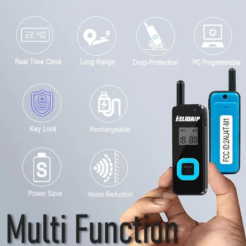 Miniatura 4 de T-M1 Super Mini Walkie Talkie para Adultos con Auriculares Pantalla LCD 3 Inches 35g Light Portable Two Way Radios for Restaurant Retail Workplace
