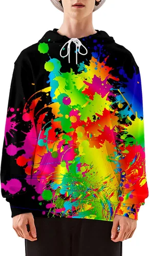 Miniatura 3 de Asylvain Sudadera con capucha unisex con estampado 3D para hombre y mujer, con bolsillo