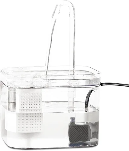 SunGrow Fuente de agua para gatos, estación de hidratación de flujo automático con filtro y bomba USB silenciosa, cuenco de alimentación