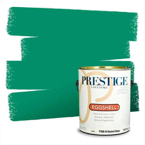 Miniatura 78 de Prestige Paints - Pintura exterior e imprimación en uno, 1 galón, plano, compatibilidad comparable con el color menta «Whipped Mint» de Behr