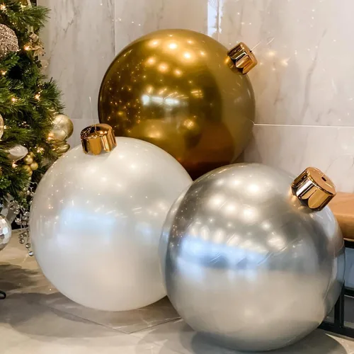 Miniatura 2 de Ornamento Navideño Inflable Holiball – Decoración Definitiva para Interior/Exterior – Reutilizable y Fácil de Almacenar – para Bodas, Fiestas, Plata