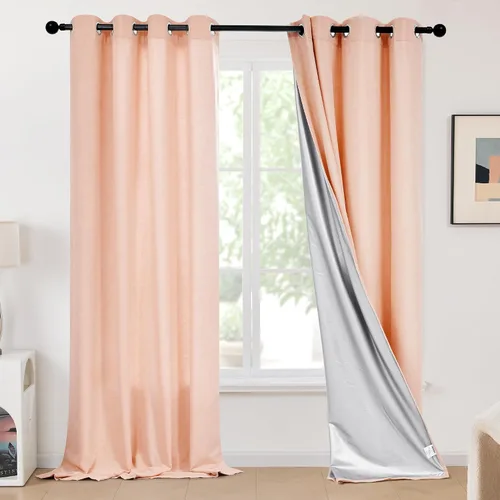 Miniatura 31 de Deconovo - Cortinas opacas para dormitorio con ojales, cortinas sólidas con aislamiento térmico, bloquean el calor, oscurecen la habitación, ahorran