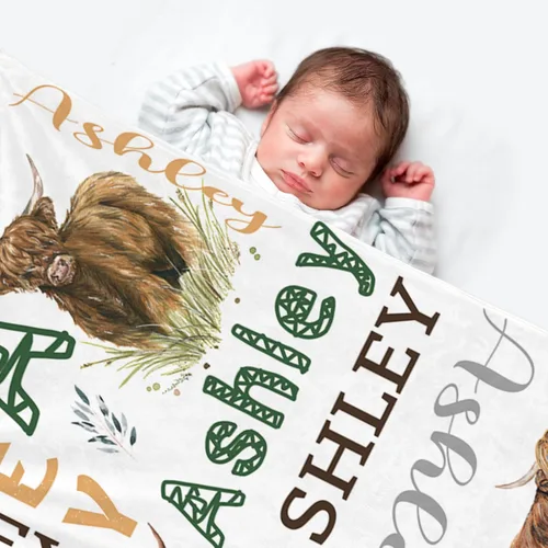 Miniatura 3 de Manta de bebé con nombre personalizado, regalos personalizados para bebés, niños, niñas y niños, mantas de franela suaves y esponjosas, cálidas