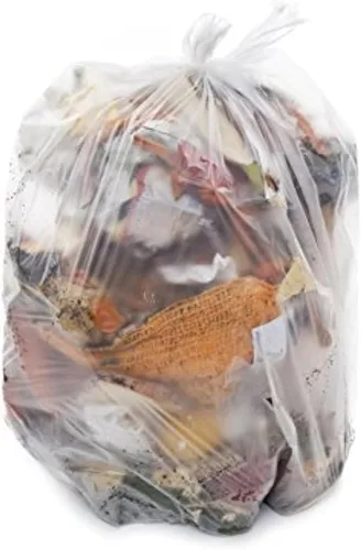 RESILIA Bolsas de basura altas de 15 galones, 20 bolsas de reciclaje transparentes, 1 mil, 0.001 pulgadas de grosor, 24 x 33 pulgadas (ancho x