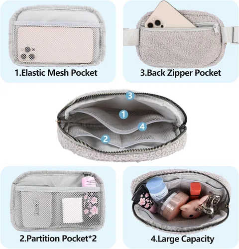 Miniatura 110 de Riñonera cruzada para mujeres y hombres, bolsa para cinturón para senderismo con correa ajustable, riñonera para correr, entrenamiento, deportes