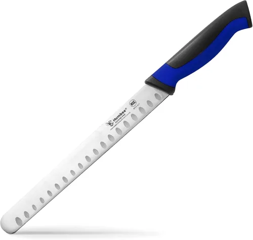 Miniatura 28 de Cuchillo de chef de 8 pulgadas con borde Granton para rebanar jamón y carne de pavo Certificado NSF Hoja de acero inoxidable alemán Mango