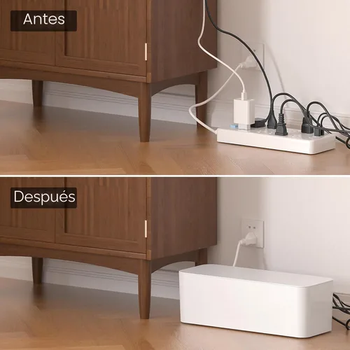 Miniatura 4 de YECAYE Paquete de 2 cajas de organización de cables, caja organizadora de cables para mascotas para el hogar y la oficina, caja protectora de cables