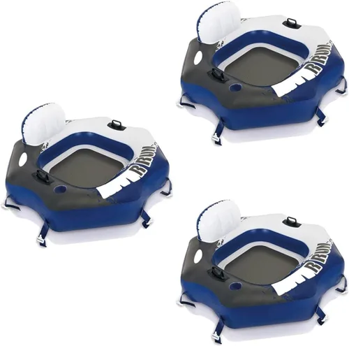 INTEX 58854EP River Run Connect - Salón flotante inflable: cómodo respaldo - portavasos - asas de agarre - conectores fáciles de usar - capacidad de