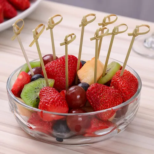 Miniatura 6 de CockStixs 100 tazas de embutidos de 12 onzas con brochetas de bambú, soporte de papel desechable para aperitivos, color marrón con púas de cóctel