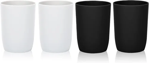 Miniatura 10 de Topsky Paquete de 4 vasos de baño – Vaso de plástico para cepillo de dientes – Vasos reutilizables – Vaso para enjuague bucal Color mixto 4 piezas